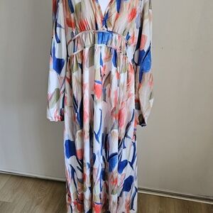 Colorful Long Sleeve Maxi Dress